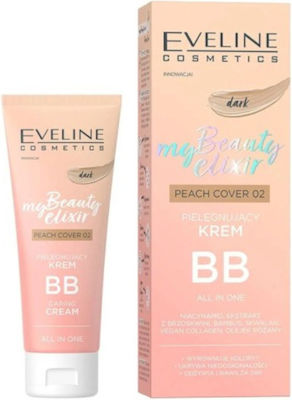 Eveline My Beauty Elixir Moisturizing Day BB 02 Peach Cover Cream Suitable for All Skin Types with Κολλαγόνο 30ml