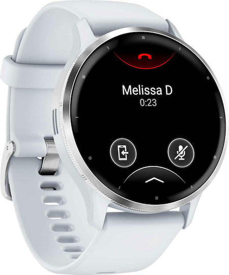 Garmin Venu 3 Stainless Steel 45mm Waterproof Smartwatch with Heart Rate Monitor (Silver Stainless Steel Bezel with Whitestone Case and Silicone Band)
