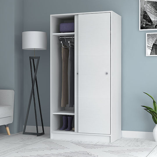 Double Door Wardrobe Sliding Misra White 94x52x182cm