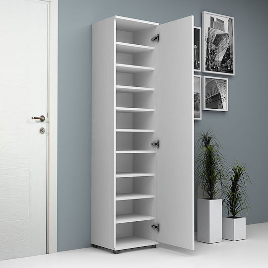 Single Door with Mirror Visla 45x36x187cm White Single Door with Mirror Visla 45x36x187cm White