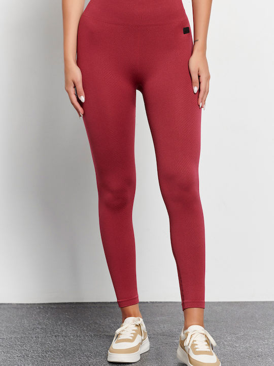 BodyTalk Set Women's Cropped Leggings Burgundy