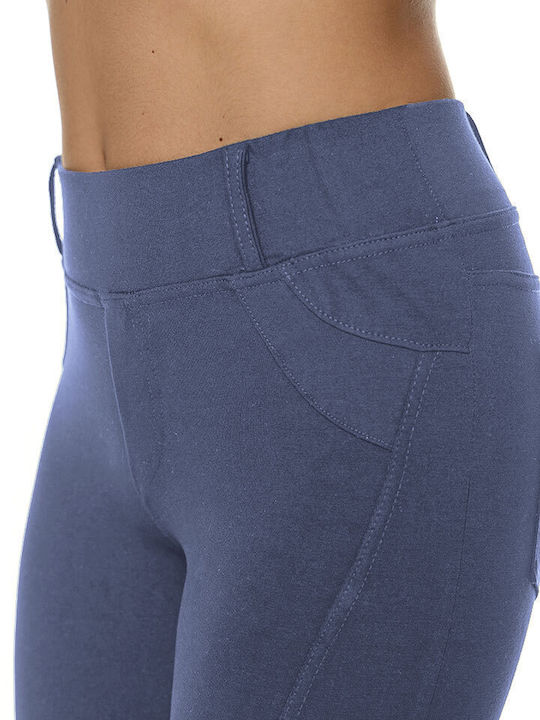 Pantaloni Dama High Rise Albastru