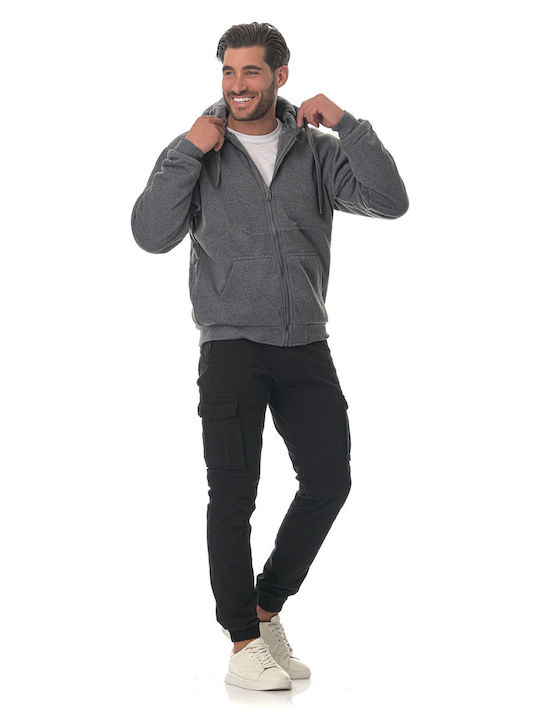 G Secret Men's Sweatshirt Jacket with Hood Gray