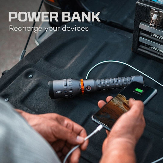 Nebo Rechargeable Flashlight LED IP67 with Maximum Brightness 8000lm Davinci Copper
