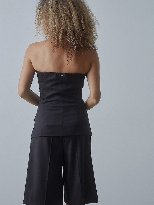 Women's Blouse Corset Strapless Black