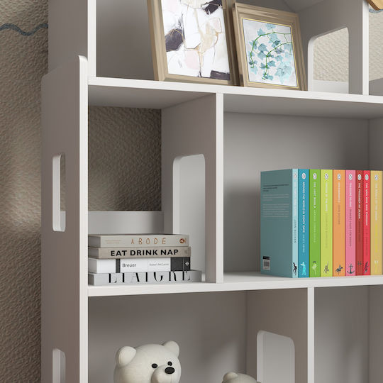 Bücherregal Boden Weiß 65x25x108.5cm