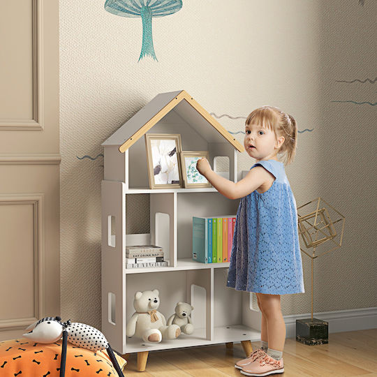 Bücherregal Boden Weiß 65x25x108.5cm