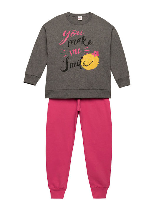 Minerva Kids' Pajamas Winter Gray SMILE