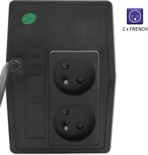 Qoltec FR UPS Line-Interactive 850VA 480W με 2 Schuko Πρίζες
