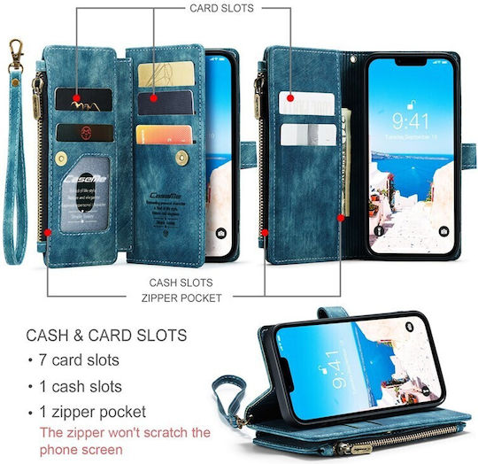Caseme C30 Brieftasche Blau (iPhone 15)