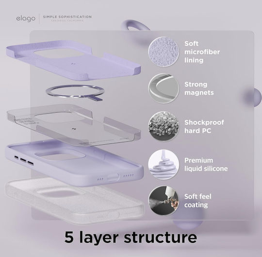 Elago Back Cover Σιλικόνης Μωβ (iPhone 15 Pro Max)
