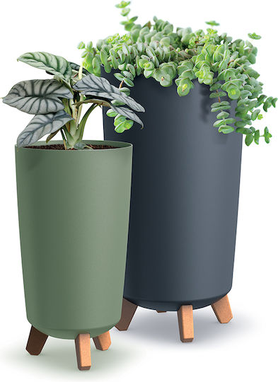 Prosperplast Gracia Tubus Slim Каспо Пластмасово Сиво Със Стойка 23.9x23.9см 4бр