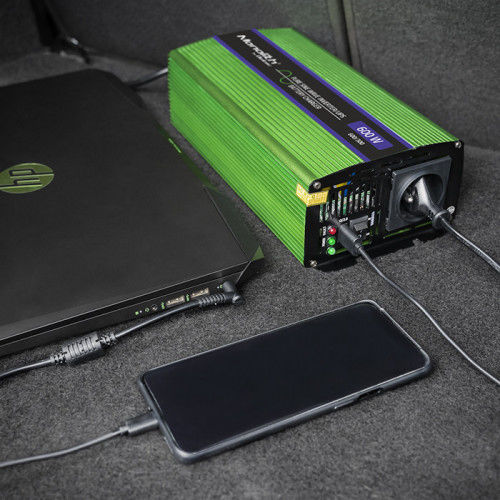 Qoltec Καθαρού Ημιτόνου Inverter Ισχύος 600W με Τάση Εισόδου 12V 51940