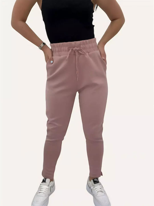 Bebe Plus Hohe Taille Damen-Sweatpants Rosa