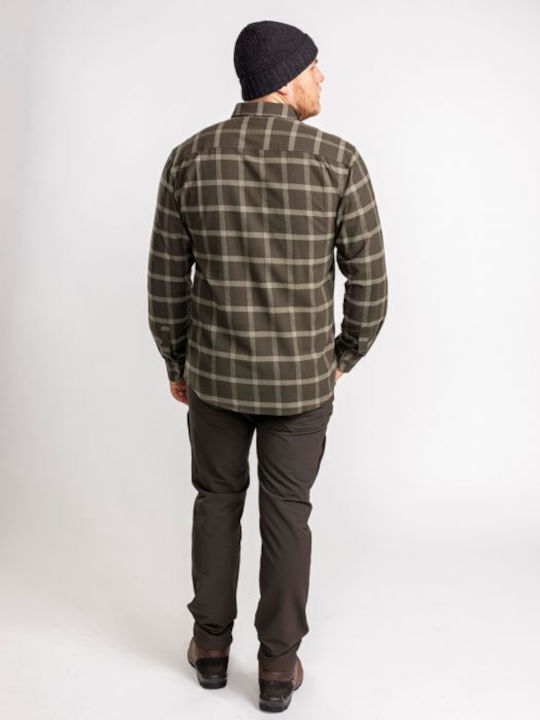 Pinewood Men's Shirt Long Sleeve Flannel Checked Green