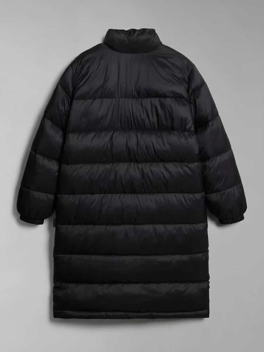 A-box Women's Long Puffer Jacket for Winter Black