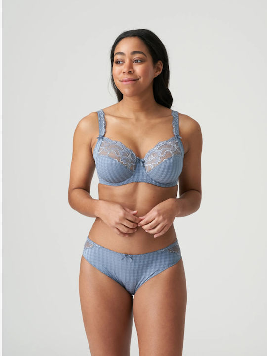 Bra without Padding Underwire Blue