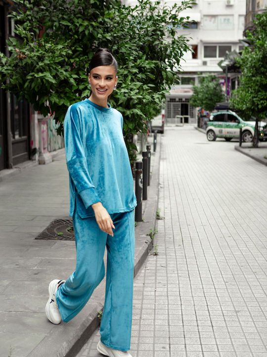 Sweatpants Velvet Blue