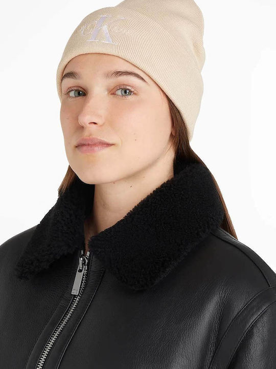 Beanie Γυναικείος Σκούφος Πλεκτός σε Λευκό χρώμα