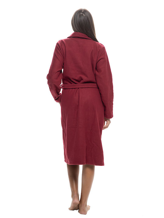 Koyote Winter Women's Fleece Robe Burgundy