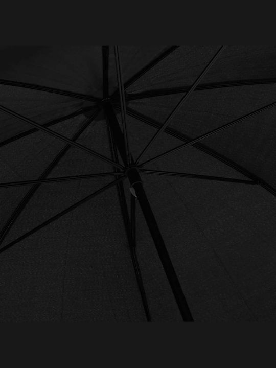 vidaXL Umbrella with Walking Stick Black