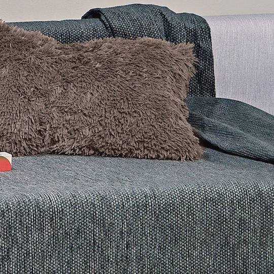 Kentia Kanon Покривка За Двуместен Диван Шенил 180x250см 24 Тъмносив