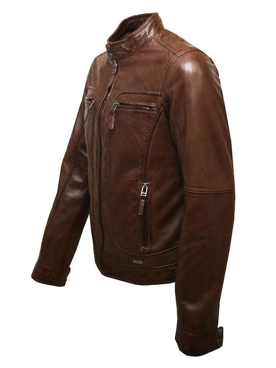 Δερμάτινα 100 Men's Winter Leather Jacket Brown