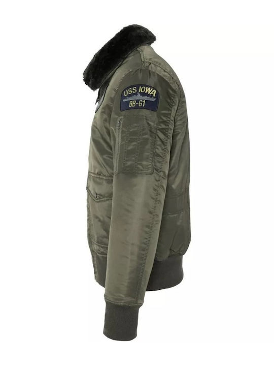 Χειμωνιάτικο Μπουφάν Bomber Χακί