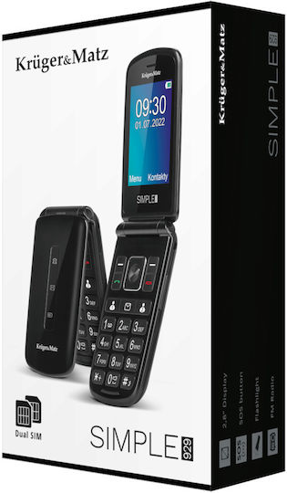 Kruger & Matz Simple 929 Dual SIM Κινητό με Μεγάλα Κουμπιά Μαύρο