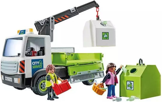 Playmobil Stadt Aktion Fahrzeug zur Sammlung von Glasrecyclingbehältern für 4-10 Jahre