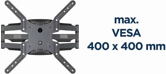 Gembird WM-60ST-01 Βάση Τηλεόρασης Τοίχου με Βραχίονα έως 60" και 36kg Μαύρο