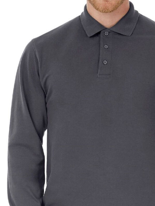 Gandy Men's Long Sleeve Blouse Polo Gray