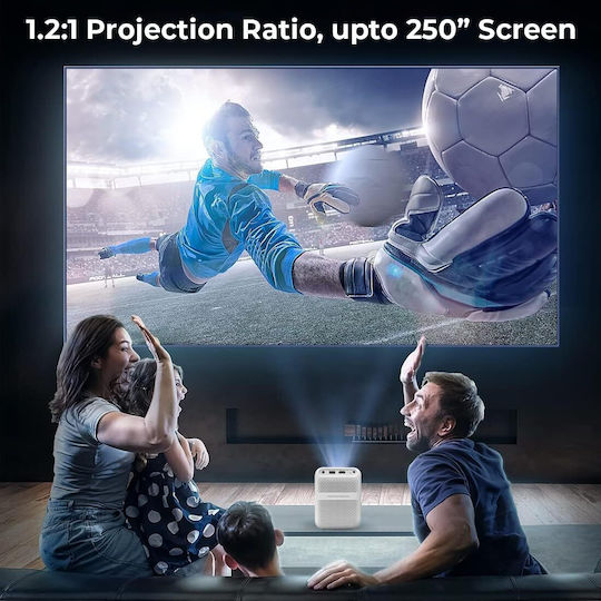 Wanbo T2 Max New Mini Projektor LCD Full HD LED-Lampe mit Wi-Fi und Eingebauten Lautsprechern Weiß