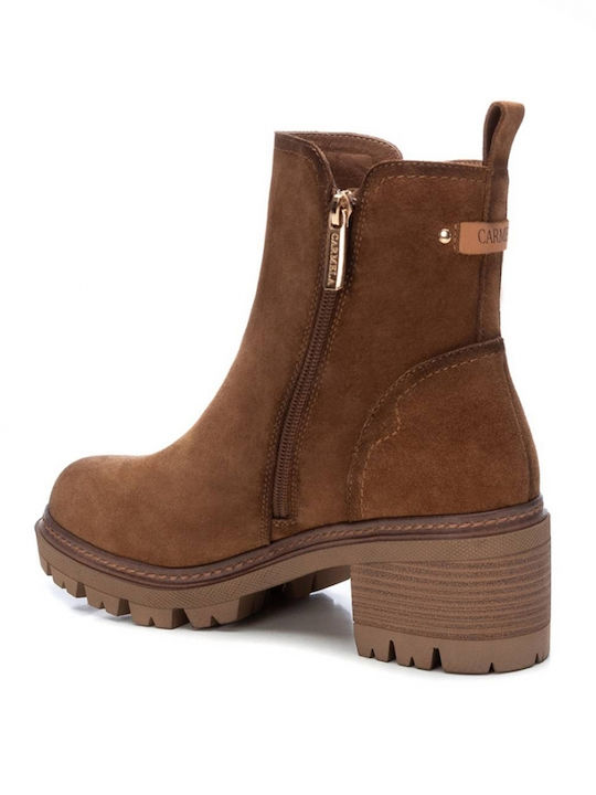 Leder Stiefeletten Damen Braun