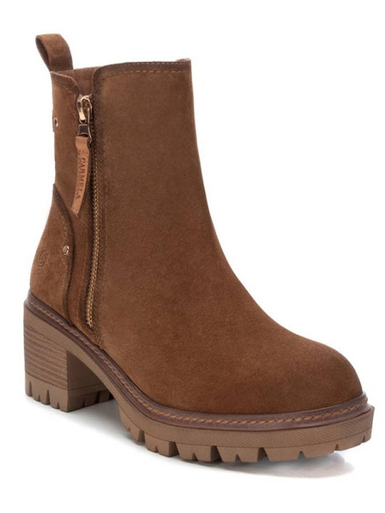 Leder Stiefeletten Damen Braun