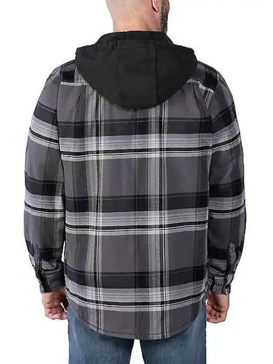 Carhartt Men's Shirt Overshirt Long Sleeve Flannel Checked Black