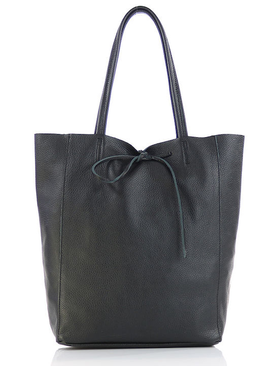 Leather Women's Bag Shopper Shoulder Black