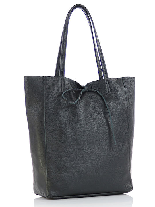 Leather Women's Bag Shopper Shoulder Black