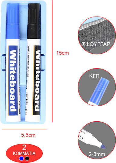 Tpster Whiteboard-Marker 2mm Mehrfarbig 2Stück