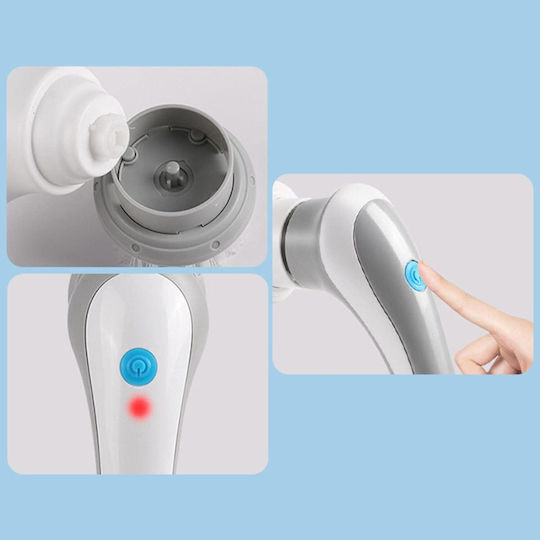 Plastic Rotating Cleaning Brush with Handle White