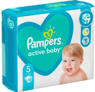 Pampers Scutece cu bandă adezivă Active Baby Active Baby Nr. 5 pentru 11-16 kgkg 38buc