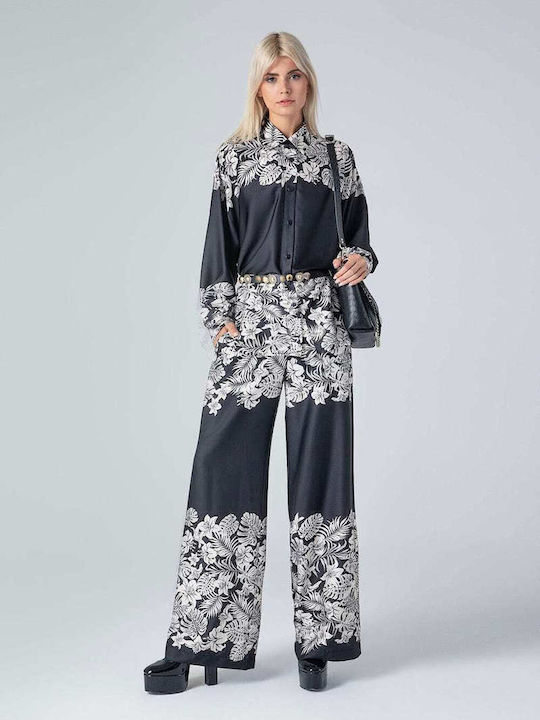 Damen Stoff Hose Schwarz