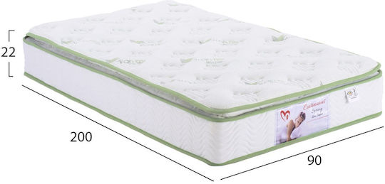 HomeMarkt Μονό Ορθοπεδικό Στρώμα Διπλής Όψης 90x200x22cm με Ελατήρια , Aloe Vera & Ανώστρωμα