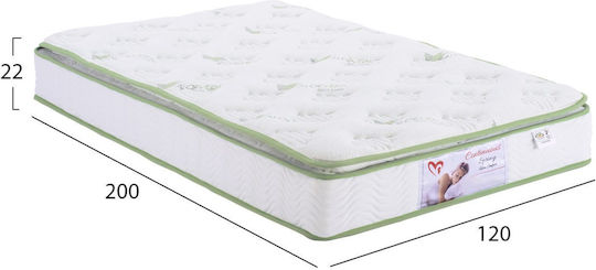 HomeMarkt Semi-double Orthopedic Mattress 120x200x22cm with Springs , Aloe Vera & Topper