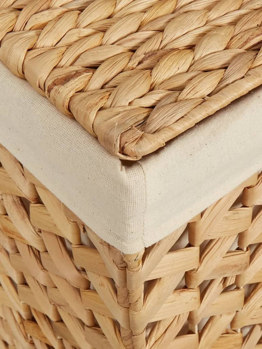 vidaXL Καλάθι Απλύτων Μεταλλικό με Καπάκι 75x42.5x52cm Καφέ