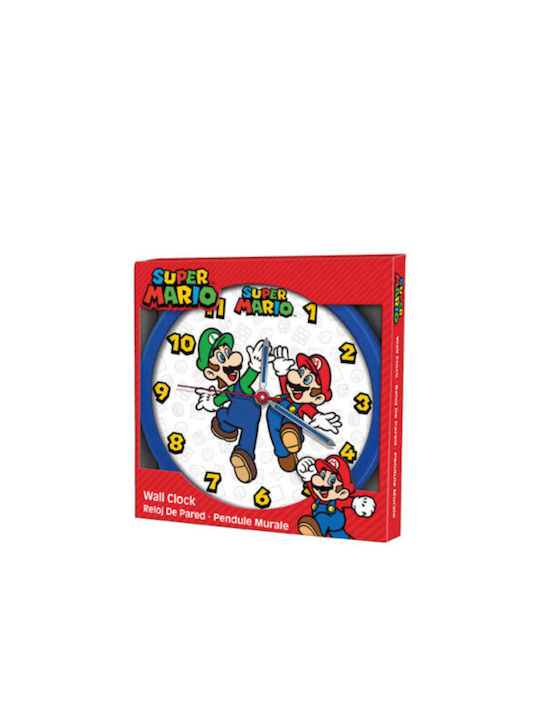 Kids Euroswan Kids Wooden Wall Clock Super Mario 24.5x24.5cm