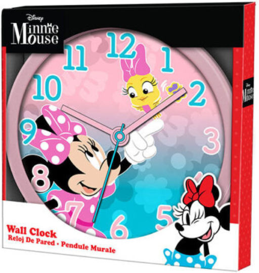 Kids Euroswan Παιδικό Ρολόι Τοίχου Minnie Ξύλινο 24.5x24.5cm