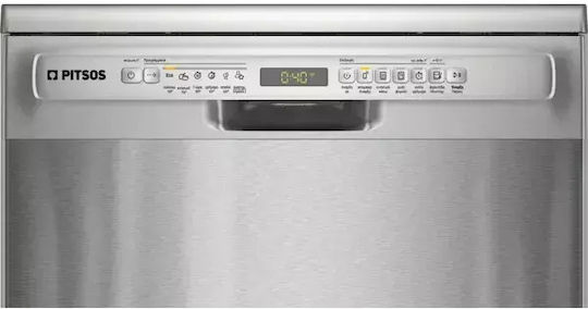 Pitsos Freestanding Dishwasher with Wi-Fi for 12 Place Settings W60xH84.5cm Inox