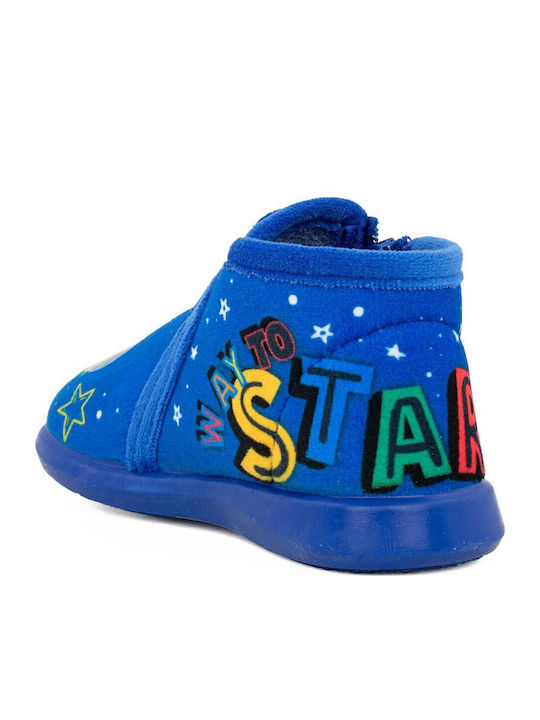 Kinderhausschuhe Stiefel Blau