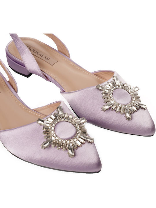 Tsoukalas Satin Damen Ballerinas Lila